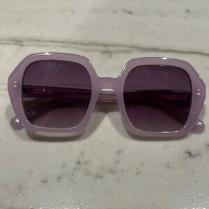 LoveShackFancy Sunglasses Square Gradient Lavender Lens and Frames, NWOT